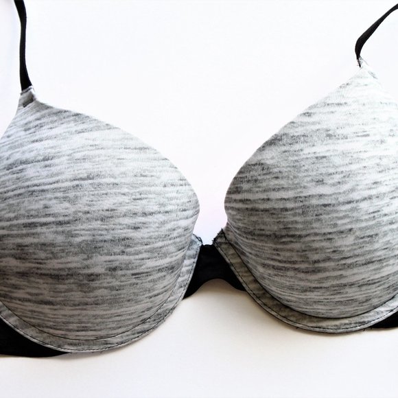 PINK Victoria's Secret Bra 32D Heather Gray Wear Everywhere Push Up U/W Padded - Picture 7 of 9